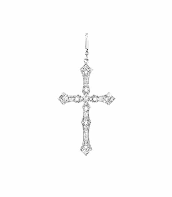 Pendentif Faith Or Blanc et Diamants Stone Paris