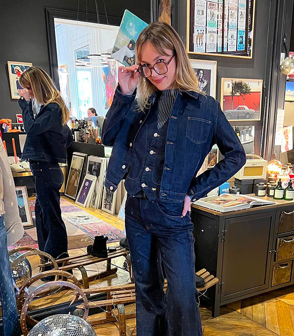 Veste Bombing Denim Indigo Agathe de la Fontaine