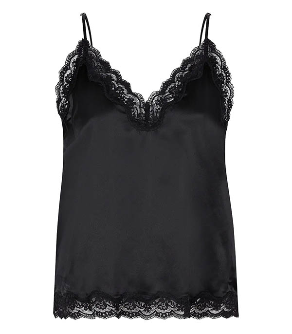 Pip Black silk pyjama camisole Love Stories