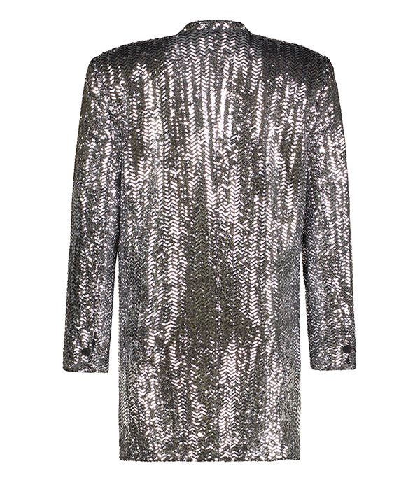 Veneda Silver Sequin Blazer Dress Anine Bing