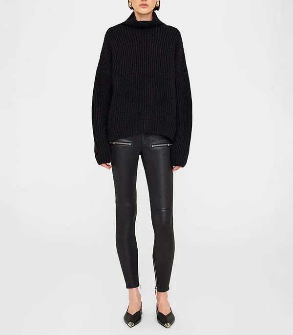 Sydney Black Roll Neck Sweater Anine Bing