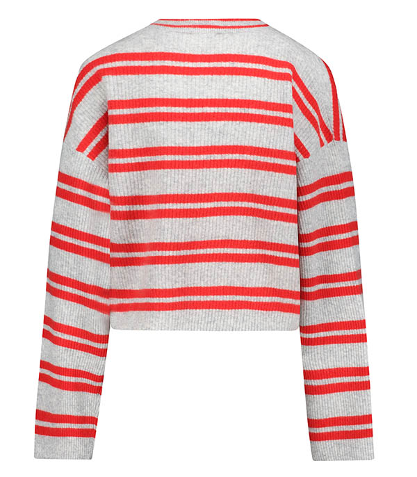 Roaxow Sweater Heather Grey with Red Stripes American Vintage