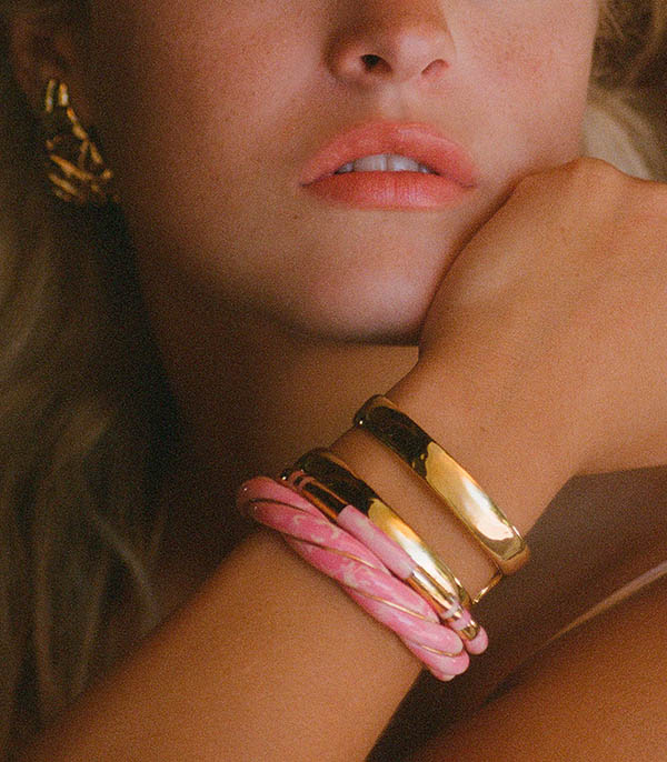 Jonc Diana Tie & Dye Rose Ivoire Aurélie Bidermann