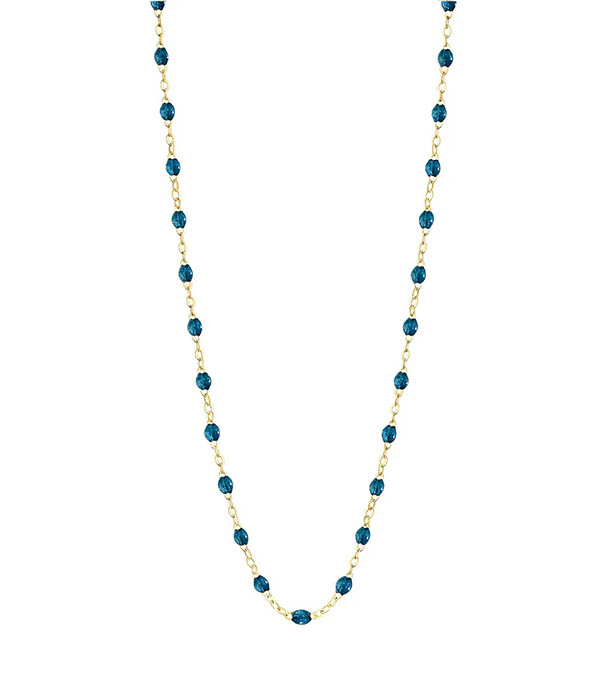 Collier or jaune et perles de résine 42 cm Gigi Clozeau Collier or jaune et perles de résine 42 cm Gigi Clozeau