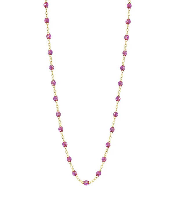 Collier or jaune et perles de résine 42 cm Gigi Clozeau Collier or jaune et perles de résine 42 cm Gigi Clozeau