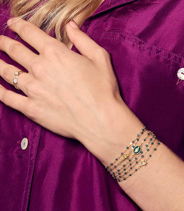 Bracelet Or Jaune et Perles de résine Gigi Clozeau Bracelet Or Jaune et Perles de résine Gigi Clozeau