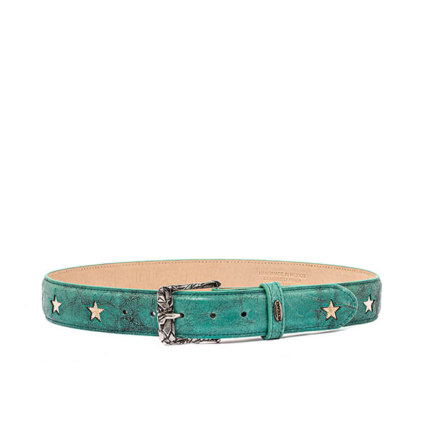 Ceinture en cuir Star Sonora Turquoise Mexicana