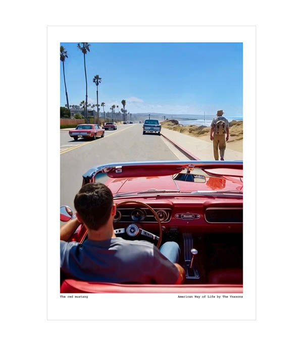 Affiche The Vision Awol 019 -  The red Mustang  30 x 40 cm Image Republic