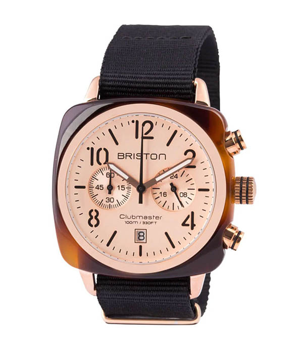 Montre Clubmaster Classic acétate Chrono or rose - Champagne rosé Briston
