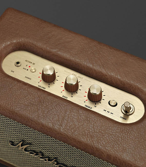 Enceinte Acton 3 Bluetooth marron Marshall