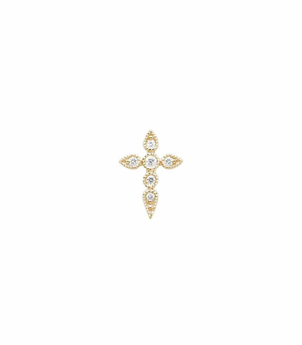 Boucle d'oreille Céleste bouton or jaune Stone Paris