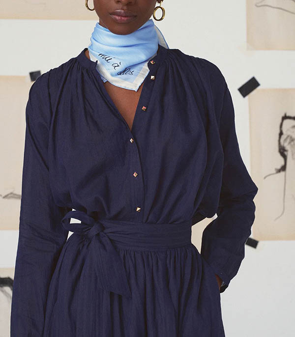 Chemise Nathalie col mao Mii