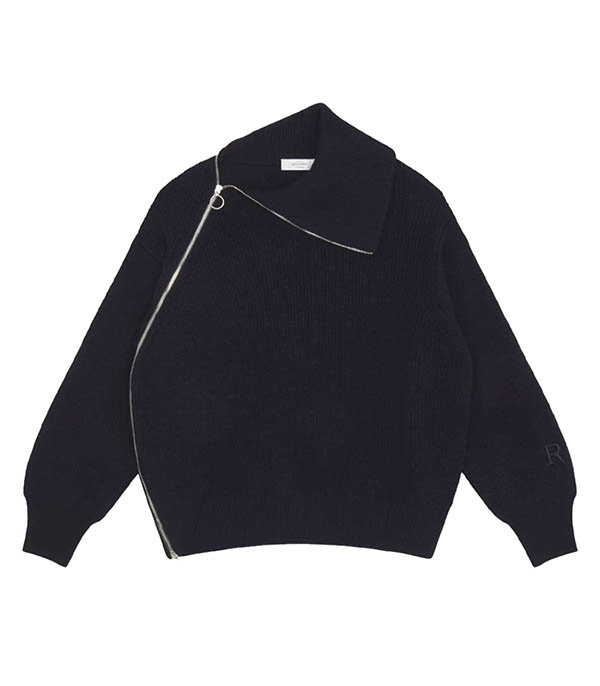 Pull asymétrique zip Navy Roseanna