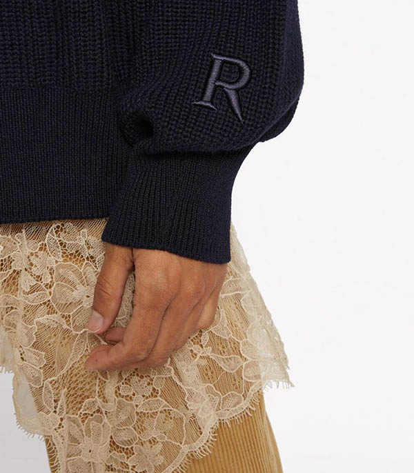 Pull asymétrique zip Navy Roseanna