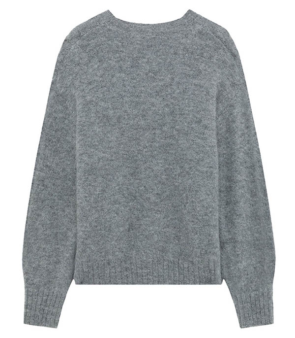 Pull col rond Alpaga gris Amish