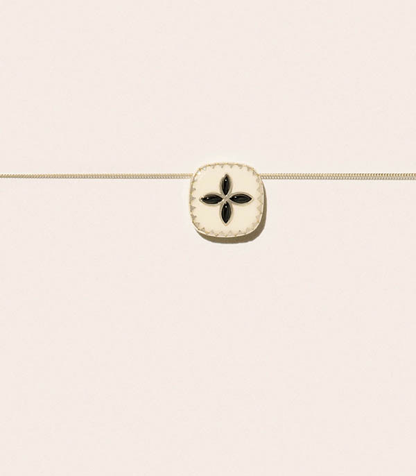 Collier Bowie Blanc Onyx Pascale Monvoisin - Taille 42 cm