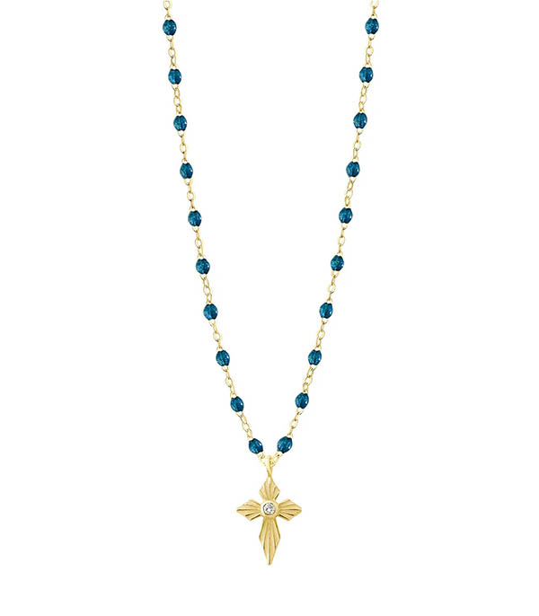 Collier Croix Lumière or rose et diamant Gigi Clozeau