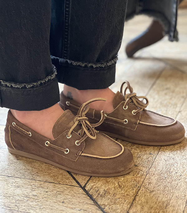 Mocassins Boat en Daim Dark Brown Posa Mocassins Boat en Daim Dark Brown Posa