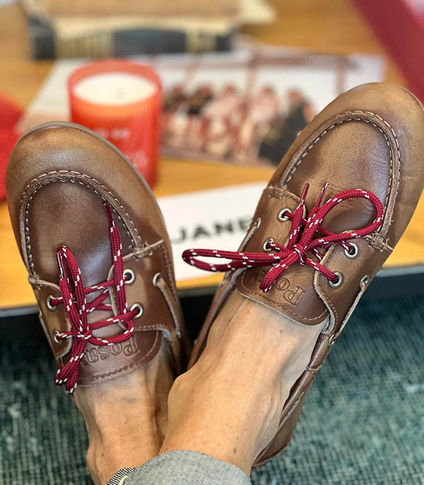 Mocassins Boat en Cuir Brushed Brown Posa