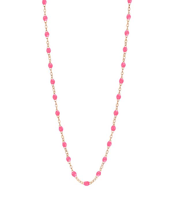 Rose gold necklace with fluorescent resin beads 42 cm Gigi Clozeau