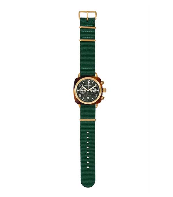 Clubmaster Chronographe Gold - cadran vert anglais soleillé  Briston