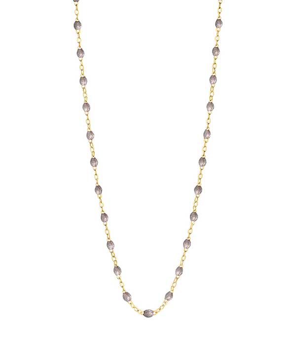Collier or jaune et perles de résine 42 cm Gigi Clozeau