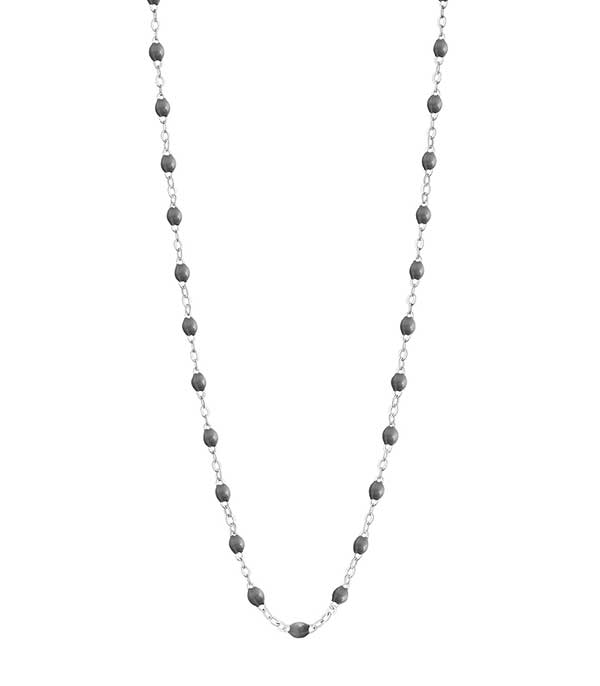 Collier or gris et perles de résine 42 cm Gigi Clozeau