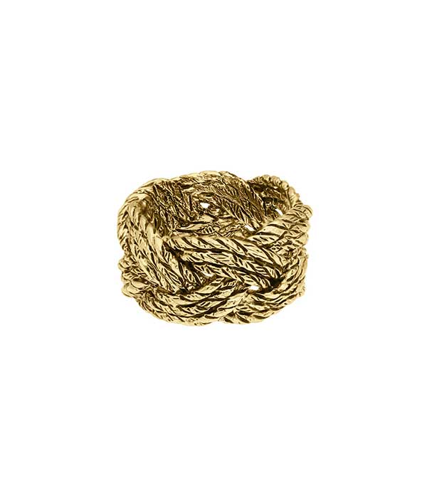 Gold-plated braided Miki ring Aurélie Bidermann