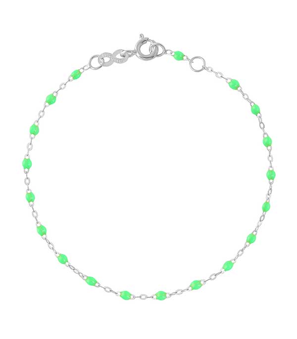 Bracelet or blanc et perles de résine Gigi Clozeau