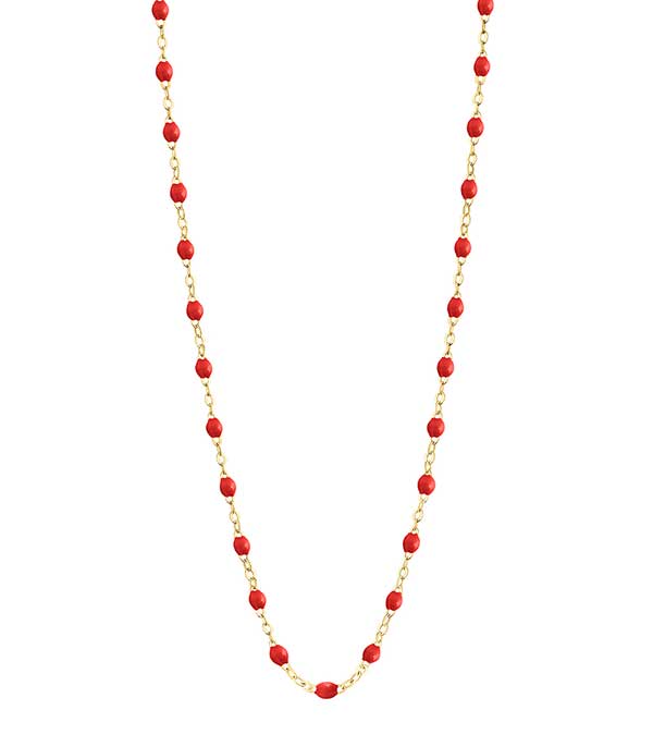 Collier or jaune et perles de résine 42 cm Gigi Clozeau