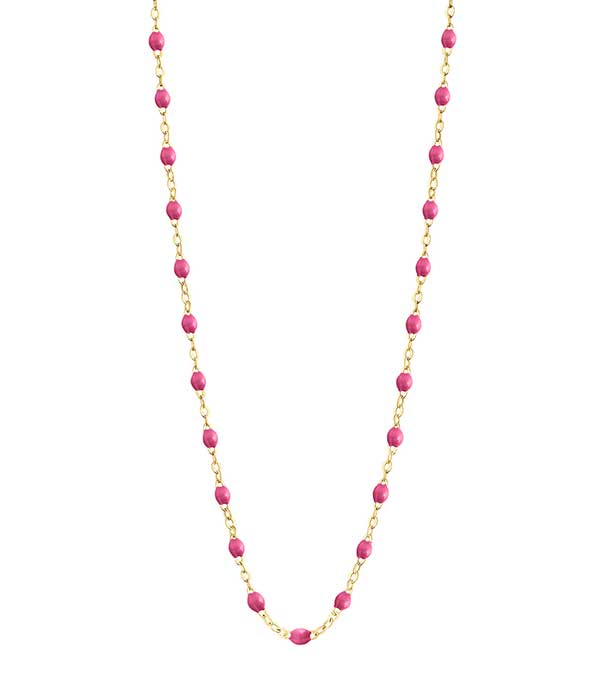 Collier or jaune et perles de résine 42 cm Gigi Clozeau