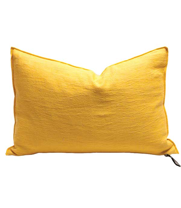 Crumpled linen cushion 30 x 50 cm sunflower Maison de Vacances