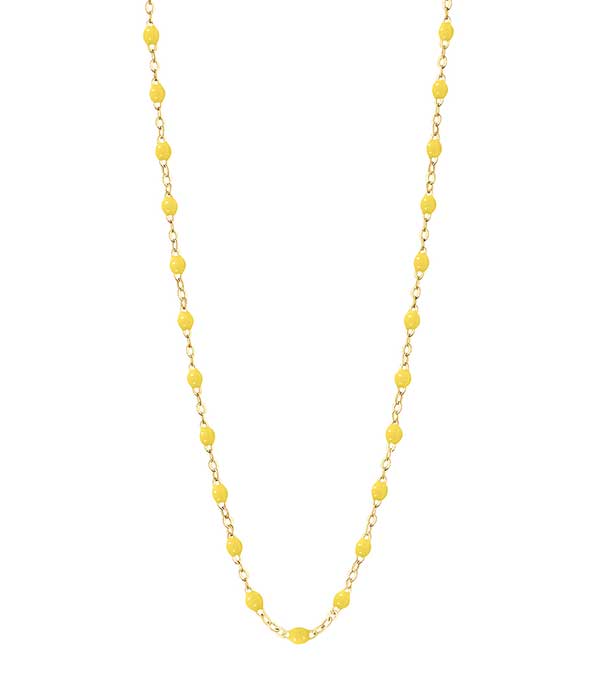 Collier or jaune et perles de résine 42 cm Gigi Clozeau