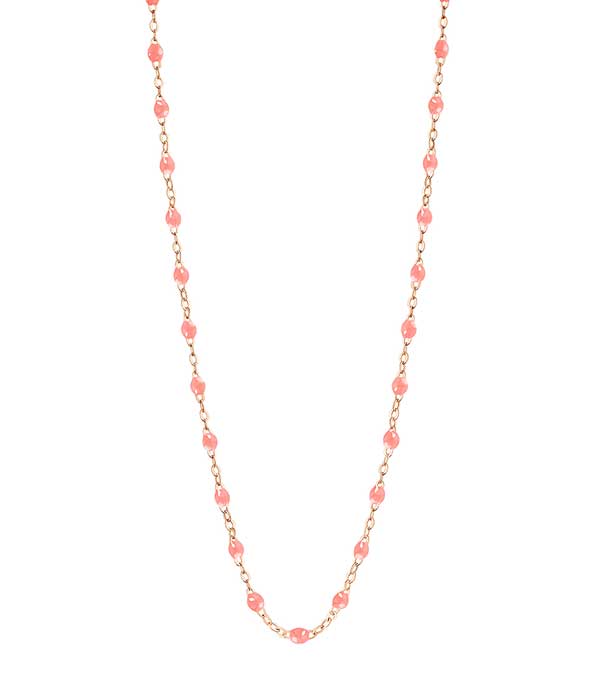 Collier Or rose et Perles de résine 42 cm Gigi Clozeau