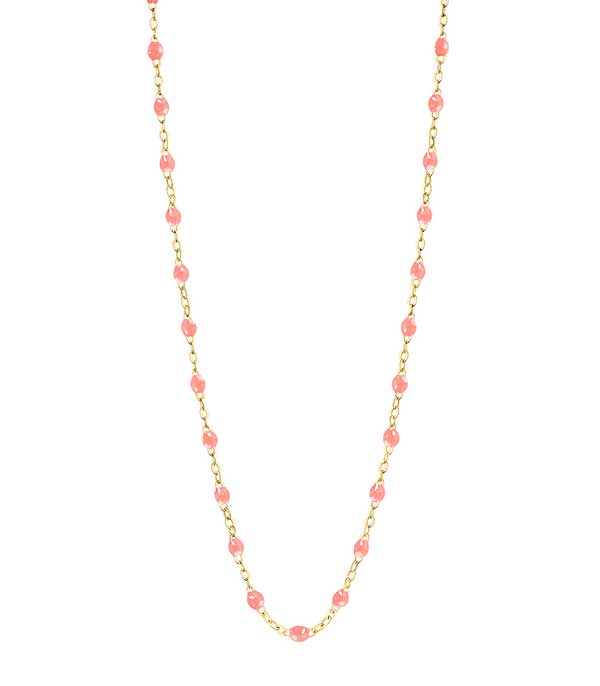 Collier or jaune et perles de résine 42 cm Gigi Clozeau