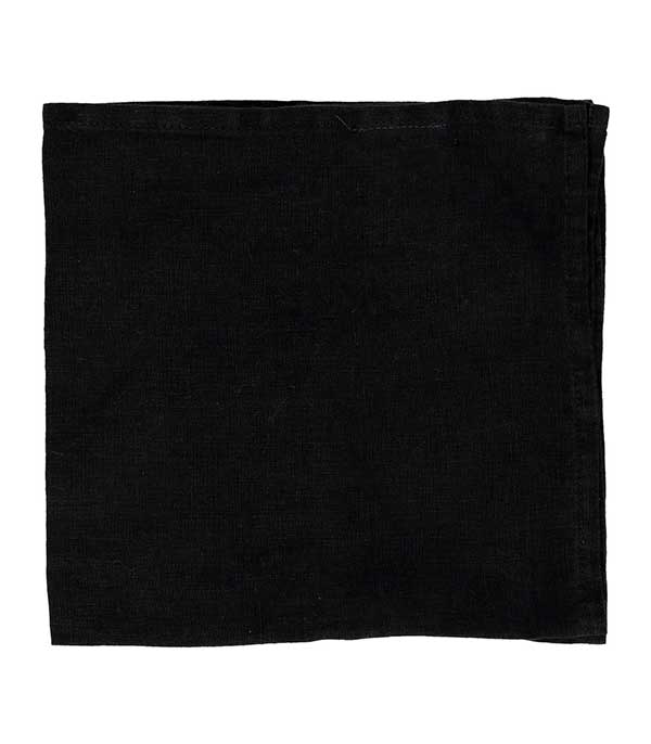 Serviette de table en lin 45 x 45 cm noire ByON