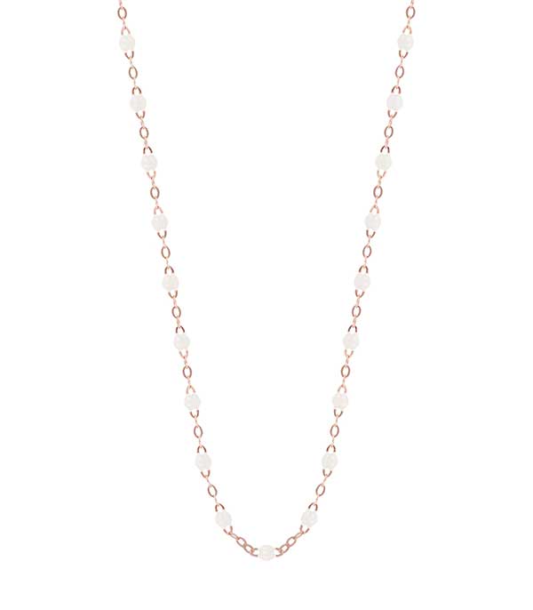 Collier or rose et perles de résine 50 cm Gigi Clozeau