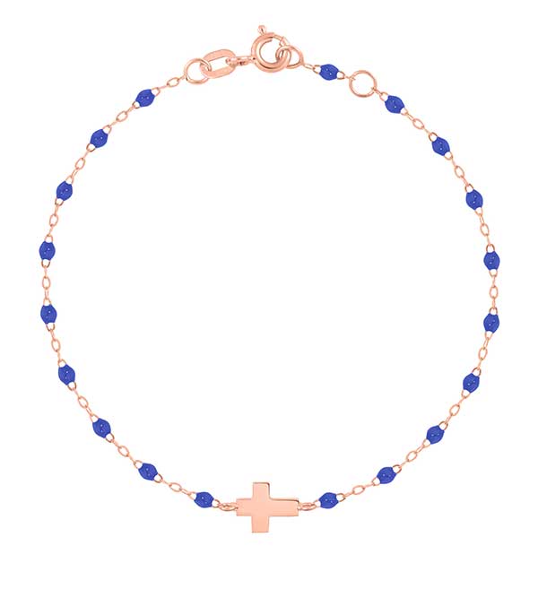 Bracelet Croix or rose et perles de résine Gigi Clozeau