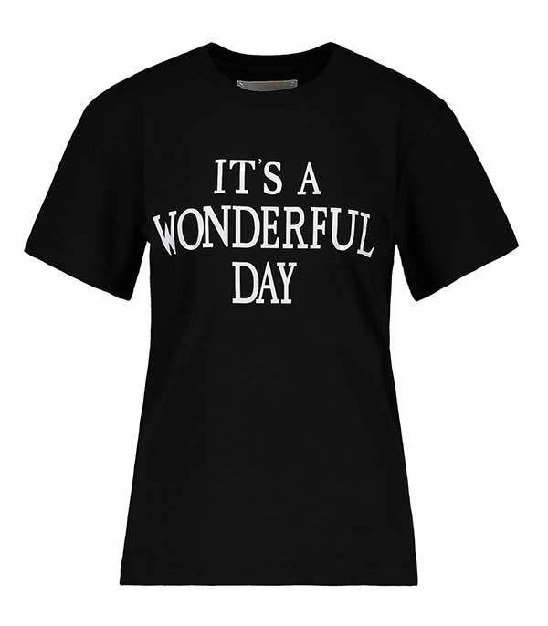 Tee-shirt It's Wonderful Day, noir Alberta Ferretti