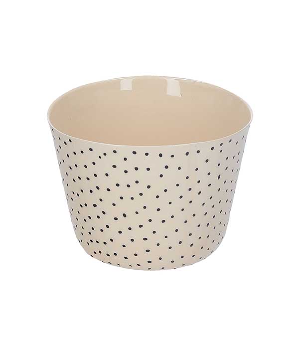 Ceramic teacup Black dots Three Seven