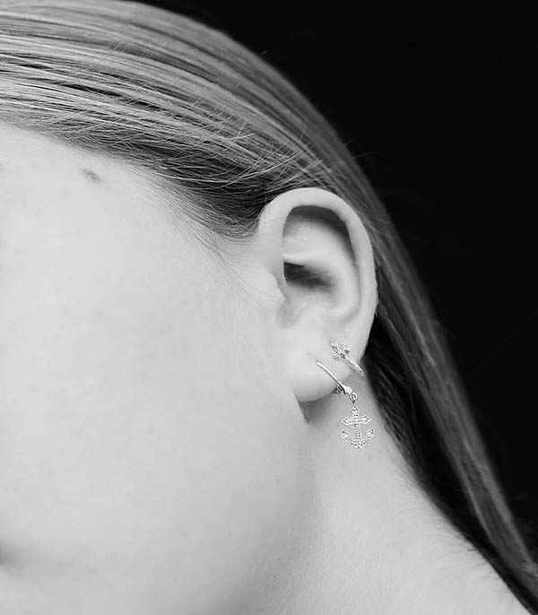 Boucle d'oreille puce Blood Diamonds or jaune Stone Paris