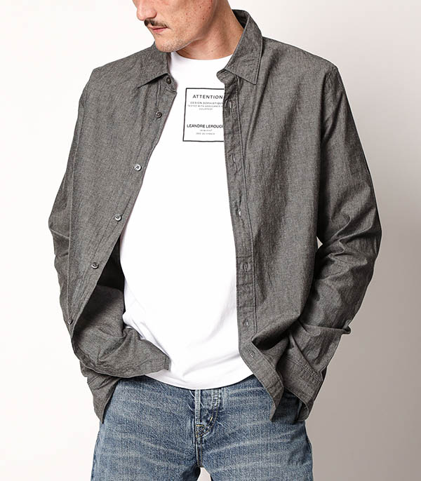 Chemise homme à manches longues Gris foncé Frame
