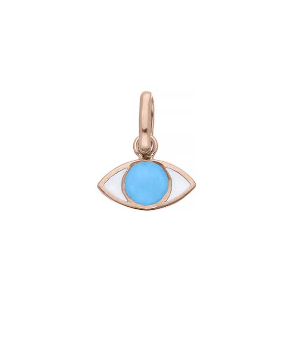 Rose gold, resin and turquoise eye pendant Gigi Clozeau