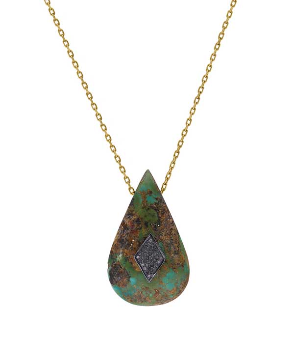 Collier à pendentif turquoise Diamond Maison Irem