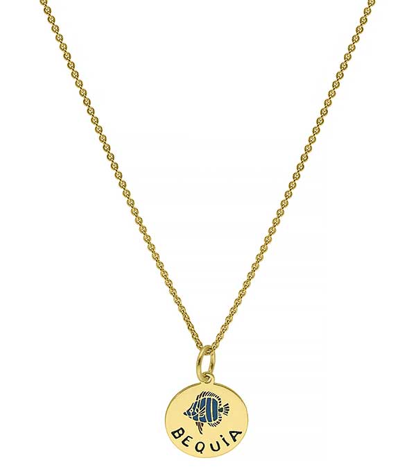 Médaille Bequia sur lien et chaine Par Coeur