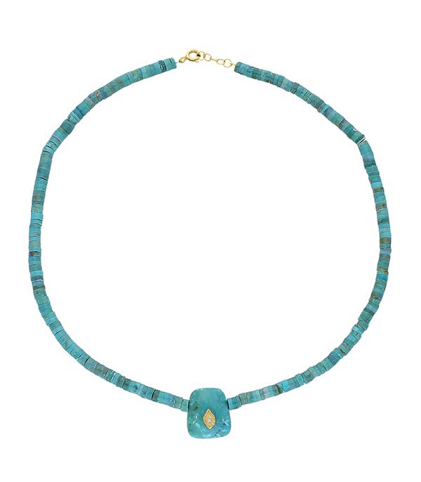 Collier Taylor n° 2 Turquoise Pascale Monvoisin