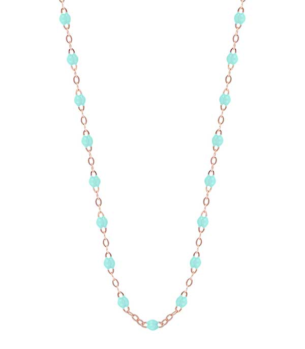 Collier or rose et perles de résine 50 cm Gigi Clozeau