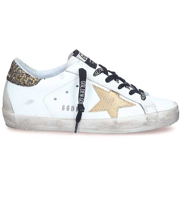 GOLDEN GOOSE - Baskets Homme Stardan Cuir Blanc Noir