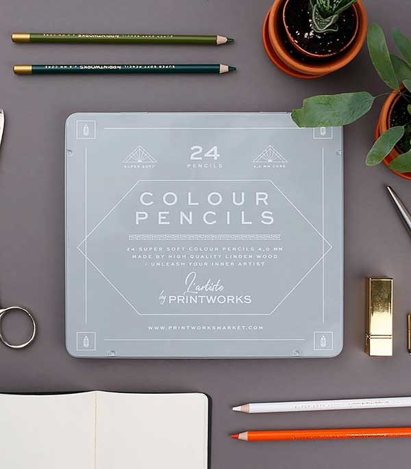 24 crayons de couleur classiques Printworks