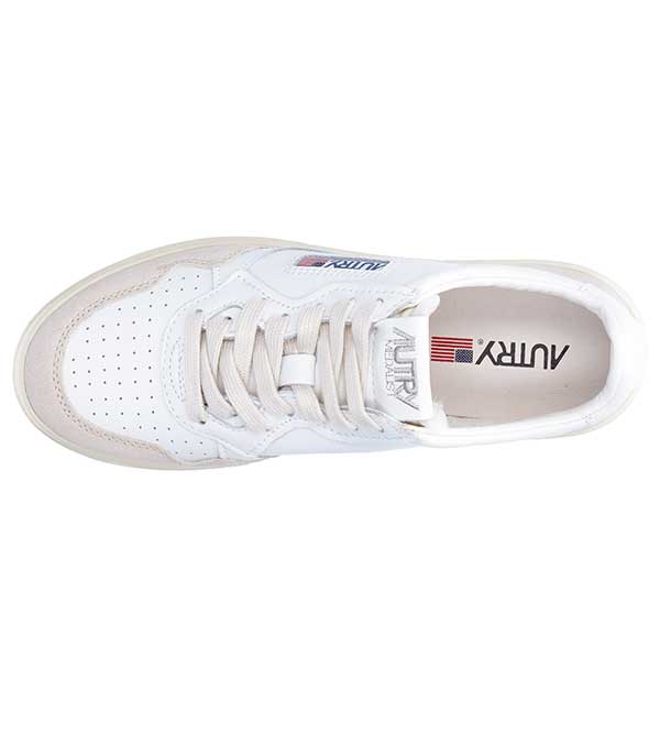 Baskets Low Leather White Suede Autry